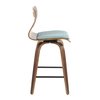 Lumisource Folia Counter Stool in Walnut Wood and Teal Fabric, PK 2 B26-FOLIAX WLTL2